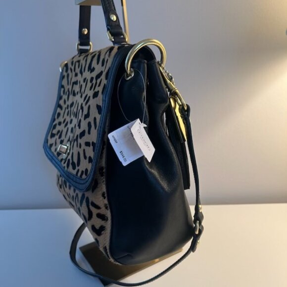 Coach Park Ocelot Hair Calf Leather Flap Satchel Shoulder Bag - Picture 5 of 8